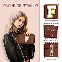 Topeast Preppy Makeup Bag Personalized Initial Bags With Zipper Cute Makeup Pouch Pu Leather Waterproof Cosmetic Bag Birthda