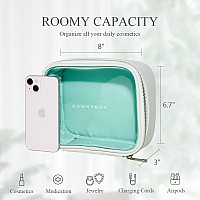 Rownyeon Clear Makeup Bag Travel Toiletry Bag Makeup Organizer Bag Small Cosmetic Bagswhite