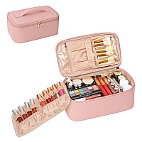 Ocheal Makeup Bag Travel Makeup Bag With Multicompartmentslarge Capacity Pink Cosmetic Bags Organizer For Women Girlswaterpr