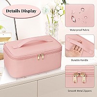 Ocheal Makeup Bag Travel Makeup Bag With Multicompartmentslarge Capacity Pink Cosmetic Bags Organizer For Women Girlswaterpr