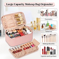 Ocheal Makeup Bag Travel Makeup Bag With Multicompartmentslarge Capacity Pink Cosmetic Bags Organizer For Women Girlswaterpr