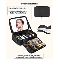 Monstina 165Makeup Bag With Led Mirror Rechargeable Plus Lighted Up Mirrorprofessional Makeup Artist Box With10X Magnifying M