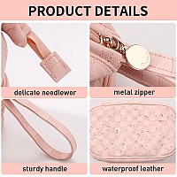 Abiudeng Large Pink Makeup Bagwaterproof Cosmetic Bagmake Up Travel Bag Essentialscute Travel Toiletry Bag For Women Makeup B