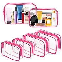 Auruza 6 Pack Clear Toiletry Bag Tsa Approved Cosmetic Makeup Bags Set Portable Travel Makeup Bags Zipper Pvc Cosmetic Pouch A