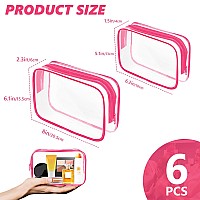 Auruza 6 Pack Clear Toiletry Bag Tsa Approved Cosmetic Makeup Bags Set Portable Travel Makeup Bags Zipper Pvc Cosmetic Pouch A