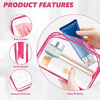 Auruza 6 Pack Clear Toiletry Bag Tsa Approved Cosmetic Makeup Bags Set Portable Travel Makeup Bags Zipper Pvc Cosmetic Pouch A