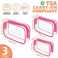 Auruza 3 Pack Clear Toiletry Bagportable Travel Makeup Bags With Zipper Tsa Approved Clear Organizer Bags Pvc Cosmetic Pouch