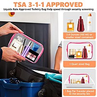 Auruza 3 Pack Clear Toiletry Bagportable Travel Makeup Bags With Zipper Tsa Approved Clear Organizer Bags Pvc Cosmetic Pouch