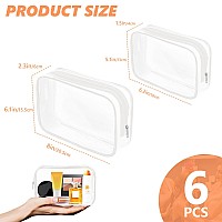 Auruza 6 Pack Clear Toiletry Bag Tsa Approved Cosmetic Makeup Bags Set Portable Travel Makeup Bags Zipper Pvc Cosmetic Pouch A