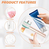 Auruza 6 Pack Clear Toiletry Bag Tsa Approved Cosmetic Makeup Bags Set Portable Travel Makeup Bags Zipper Pvc Cosmetic Pouch A