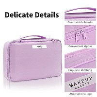 Queboom Travel Makeup Bag Cosmetic Bag Makeup Bag Toiletry Bag For Women And Men Purple