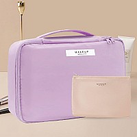 Queboom Travel Makeup Bag Cosmetic Bag Makeup Bag Toiletry Bag For Women And Men Purple