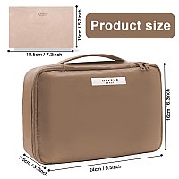 Queboom Travel Makeup Bag Cosmetic Bag Makeup Bag Toiletry Bag For Women And Men Coffee