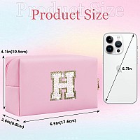 Glitter Initial Letter Makeup Bag Small Personalized Sequins Letters Pu Leather Cosmetic Bag Portable Waterproof Makeup Zipper