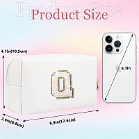 Glitter Initial Letter Makeup Bag Small Personalized Sequins Letters Pu Leather Cosmetic Bag Portable Waterproof Makeup Zipper