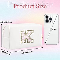 Glitter Initial Letter Makeup Bag Small Personalized Sequins Letters Pu Leather Cosmetic Bag Portable Waterproof Makeup Zipper