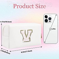 Glitter Initial Letter Makeup Bag Small Personalized Sequins Letters Pu Leather Cosmetic Bag Portable Waterproof Makeup Zipper