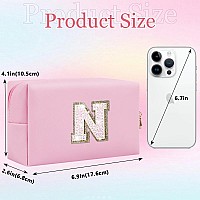 Glitter Initial Letter Makeup Bag Small Personalized Sequins Letters Pu Leather Cosmetic Bag Portable Waterproof Makeup Zipper