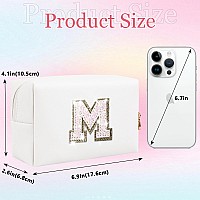 Glitter Initial Letter Makeup Bag Small Personalized Sequins Letters Pu Leather Cosmetic Bag Portable Waterproof Makeup Zipper