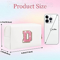 Glitter Initial Letter Makeup Bag Small Personalized Sequins Letters Pu Leather Cosmetic Bag Portable Waterproof Makeup Zipper