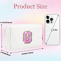 Glitter Initial Letter Makeup Bag Small Personalized Sequins Letters Pu Leather Cosmetic Bag Portable Waterproof Makeup Zipper