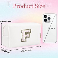 Glitter Initial Letter Makeup Bag Small Personalized Sequins Letters Pu Leather Cosmetic Bag Portable Waterproof Makeup Zipper