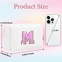 Glitter Initial Letter Makeup Bag Small Personalized Sequins Letters Pu Leather Cosmetic Bag Portable Waterproof Makeup Zipper