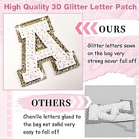 Small Initial Patch Makeup Bag Personalized Gifts Make Up Bagwhite Cute Pu Leather Glitter Letter Cosmetic Bag With Zippertren