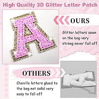 Small Initial Patch Makeup Bag Personalized Gifts Make Up Bagwhite Cute Pu Leather Glitter Letter Cosmetic Bag With Zippertren