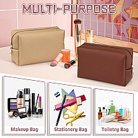 Topeast Preppy Bag Waterproof Makeup Bags With Zipper Cute Makeup Pouch Initial Birthday Gifts Bag For Daughter Friends Siste