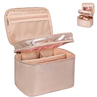 Travel Makeup Bag Organizer Large Make Up Bag For Women Double Layer Cosmetic Bag With Removable Dividers Portable Makeup Cas