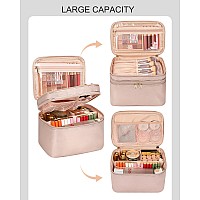 Travel Makeup Bag Organizer Large Make Up Bag For Women Double Layer Cosmetic Bag With Removable Dividers Portable Makeup Cas