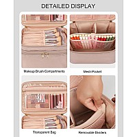 Travel Makeup Bag Organizer Large Make Up Bag For Women Double Layer Cosmetic Bag With Removable Dividers Portable Makeup Cas