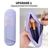 Agiket Silicone Makeup Brush Holder Travel Cosmetic Bagsoft Portable Cosmetic Face Brushes Holder With Upgrade Antifall Out Ma