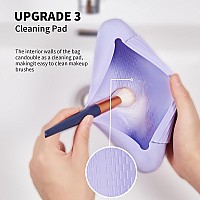 Agiket Silicone Makeup Brush Holder Travel Cosmetic Bagsoft Portable Cosmetic Face Brushes Holder With Upgrade Antifall Out Ma