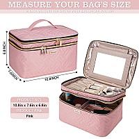 Bafamye 88L Double Layer Travel Makeup Bag With Mirror For Women Large Cosmetic Case Organizer For Travelsize Accessories Bo