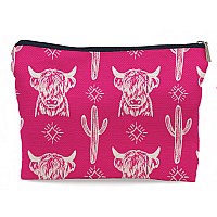 Lacosu Western Makeup Bag Western Gifts For Women Cow Makeup Bag Cowgirl Stuff Western Stuff For Women Western Gifts Cowgirl Gif