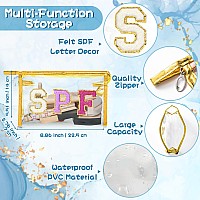 Asodsway Preppy Patch Cosmetic Bag Summer Golden Spf Varsity Letter Clear Toiletry Bag Aesthetic Waterproof Portable Makeup Ba