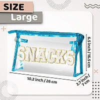 Y1Tvei Large Clear Snacks Pouch Preppy Patch White Chenille Varsity Letter Pvc Transparent Extra Large Cosmetic Makeup Bag Por