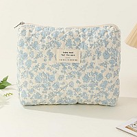 Cessfle Large Capacity Travel Cosmetic Bag Cotton Quilted Makeup Bag Cute Flower Makeup Bag Coquette Aesthetic Cosmetic Bag Larg