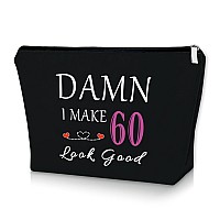 60Th Birthday Gifts For Mom Black Makeup Bag 60 Year Old Birthday Gifts For Women Funny 1964 Birthday Gifts Cosmetic Bag Turning