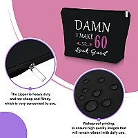 60Th Birthday Gifts For Mom Black Makeup Bag 60 Year Old Birthday Gifts For Women Funny 1964 Birthday Gifts Cosmetic Bag Turning