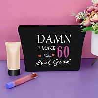 60Th Birthday Gifts For Mom Black Makeup Bag 60 Year Old Birthday Gifts For Women Funny 1964 Birthday Gifts Cosmetic Bag Turning