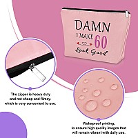 Sazuwu Happy 60Th Birthday Gifts For Mom Pink Makeup Bag Gag Gifts For 60 Year Old Funny Sixty Birthday Gifts Cosmetic Bag Funny