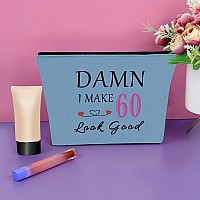 60Th Birthday Gifts For Wife Blue Makeup Bag 60 Year Old Woman Birthday Gift Ideas Born In 1964 Gifts Cosmetic Bag Sister In Law