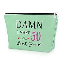 50Th Birthday Gift For Mom Green Makeup Bag 1974 Birthday Gifts For Women Birthday Gifts For 50 Year Old Female Friend Cosmetic