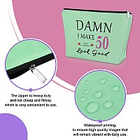 50Th Birthday Gift For Mom Green Makeup Bag 1974 Birthday Gifts For Women Birthday Gifts For 50 Year Old Female Friend Cosmetic