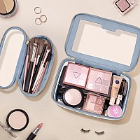 Soimeat Travel Clear Makeup Bag With Makeup Brush Bag Leather Makeup Case Toiletry Bag Portable Cosmetic Bag Case Transparent