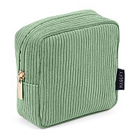 Magefy Small Makeup Bag Mini Cosmetics Bag Makeup Bag For Purse Corduroy Cute Cosmetic Pouch For Women With Slipin Pockets Gre