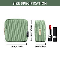 Magefy Small Makeup Bag Mini Cosmetics Bag Makeup Bag For Purse Corduroy Cute Cosmetic Pouch For Women With Slipin Pockets Gre